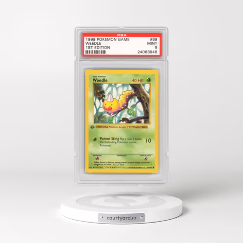 1999 Pokémon Game #69 Weedle - 1st Edition (PSA 9 MINT)