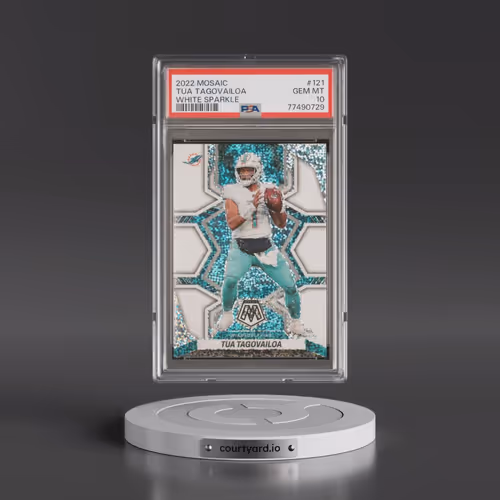 2022 Panini Mosaic #121 Tua Tagovailoa - White Sparkle (PSA 10 GEM MINT)