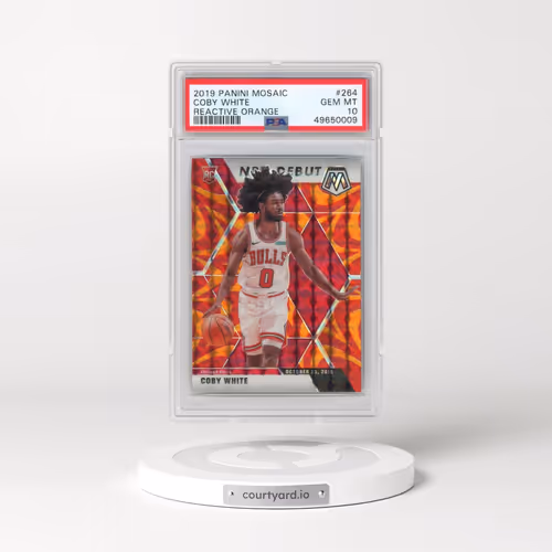 2019 Panini Mosaic #264 Coby White - Reactive Orange (PSA 10 GEM MINT)