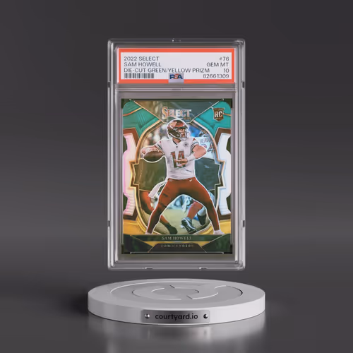 2022 Panini Select #76 Sam Howell - Die-Cut Green/Yellow Prizm (PSA 10 GEM MINT)