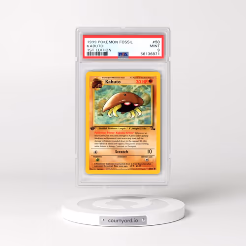1999 Pokémon Fossil #50 Kabuto - 1st Edition (PSA 9 MINT)
