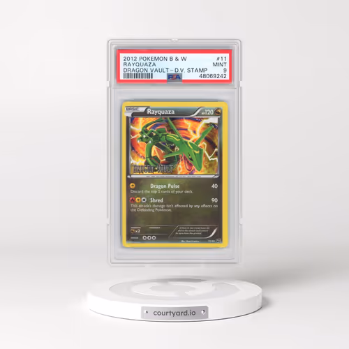 2012 Pokémon Black & White Dragon Vault #11 Rayquaza - Dragon Vault Stamp (PSA 9 MINT)