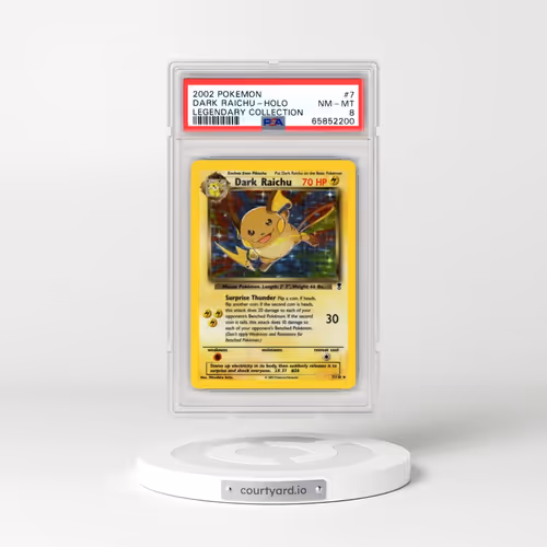 2002 Pokémon Legendary Collection #7 Dark Raichu - Holo (PSA 8 NM-MT)