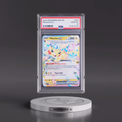 2024 Pokémon Ssp EN-Surging Sparks #057 Pikachu EX - Holo (PSA 10 GEM MINT)