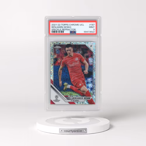 2021 Topps Chrome UEFA Champions League #187 Benjamin Sesko - Speckle Refractor (PSA 9 MINT)
