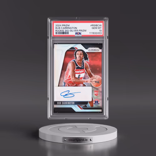 2024 Panini Prizm Rookie Signatures #RSIBCW Bub Carrington - Silver Prizm (PSA 10 GEM MINT)