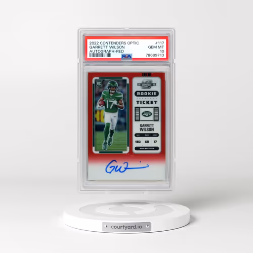 2022 Panini Contenders Optic #117 Garrett Wilson - Autograph-Red (PSA 10 GEM MINT)