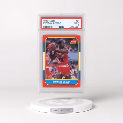1986 Fleer #81 Charles Oakley (PSA 9 MINT)