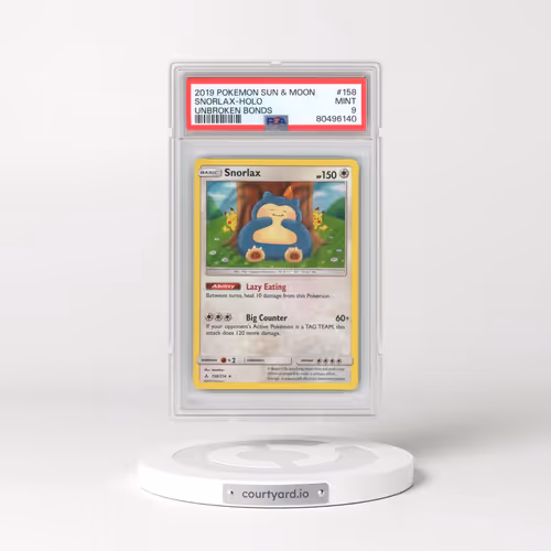 2019 Pokémon Sun & Moon Unbroken Bonds #158 Snorlax - Holo (PSA 9 MINT)