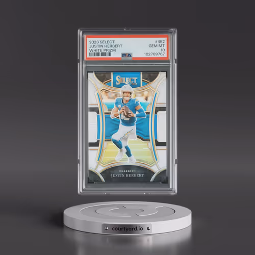 2023 Panini Select #452 Justin Herbert - White Prizm (PSA 10 GEM MINT)