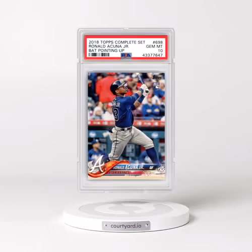 2018 Topps Complete Set #698 Ronald Acuna Jr. - Bat Pointing Up (PSA 10 GEM MINT)