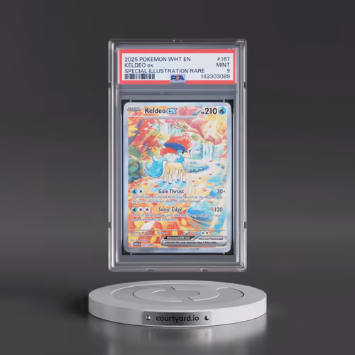 2025 Pokémon Wht EN-White Flare #167 Keldeo EX - Holo Special Illustration Rare (PSA 9 MINT)
