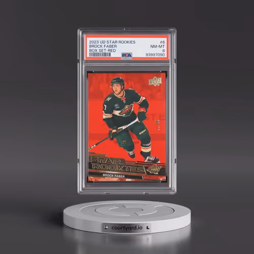2023 Upper Deck NHL Star Rookies Box Set #6 Brock Faber - Red (PSA 8 NM-MT)