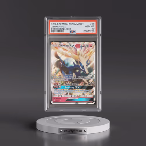 2018 Pokémon Sun & Moon Forbidden Light #90 Xerneas GX - Holo (PSA 10 GEM MINT)