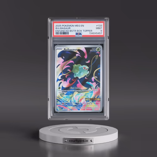 2025 Pokémon Meg EN-Mega Evolution #133 Bulbasaur - Enhanced Booster Box Topper (PSA 9 MINT)
