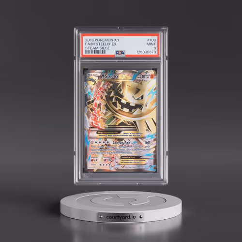 2016 Pokémon XY Steam Siege #109 M Steelix EX - Holo Full Art (PSA 9 MINT)