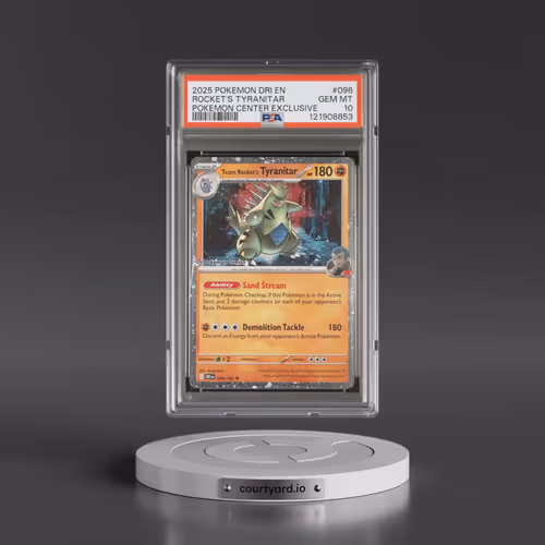 2025 Pokémon Dri EN-Destined Rivals #096 Team Rocket's Tyranitar - Pokemon Center Exclusive (PSA 10