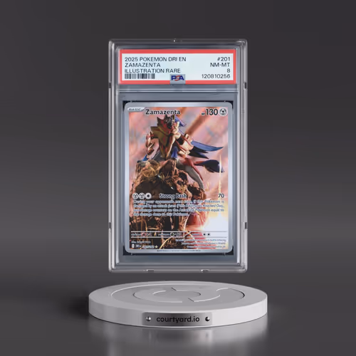 2025 Pokémon Dri EN-Destined Rivals #201 Zamazenta - Illustration Rare (PSA 8 NM-MT)