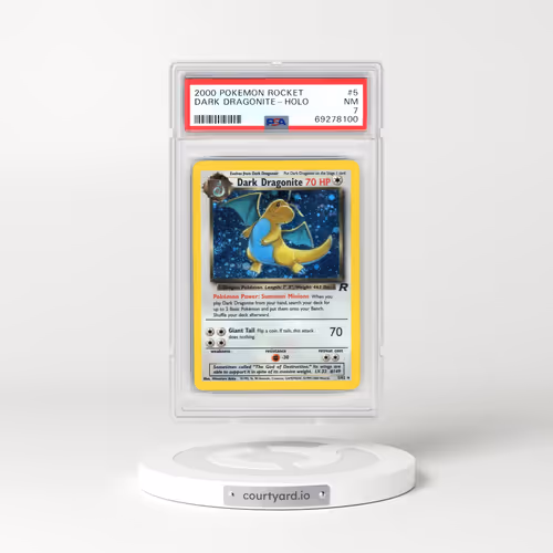 2000 Pokémon Rocket #5 Dark Dragonite - Holo (PSA 7 NM)