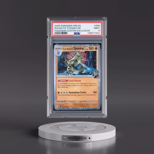 2025 Pokémon Dri EN-Destined Rivals #096 Team Rocket's Tyranitar - Pokemon Center Exclusive (PSA 9 M