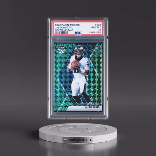 2020 Panini Mosaic #222 Jalen Hurts - Green Mosaic (PSA 10 GEM MINT)