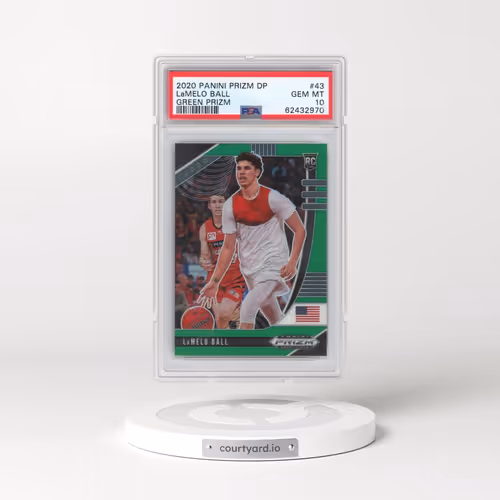 2020 Panini Prizm Draft Picks #43 LaMelo Ball - Green Prizm (PSA 10 GEM MINT)