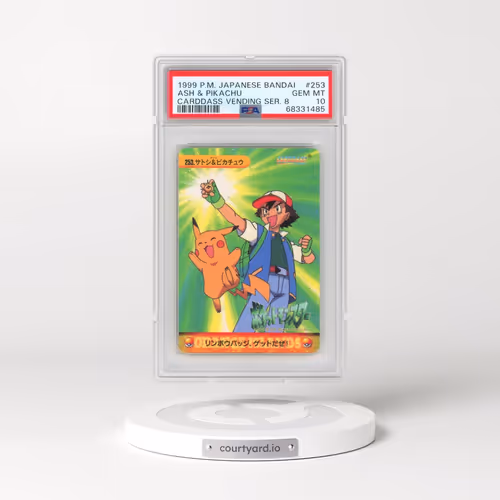 1999 Pokémon Bandai Carddass Vending Series 8 #253 Ash & Pikachu (PSA 10 GEM MINT)