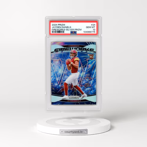2024 Panini Prizm Fireworks #24 Jayden Daniels - Silver Prizm (PSA 10 GEM MINT)