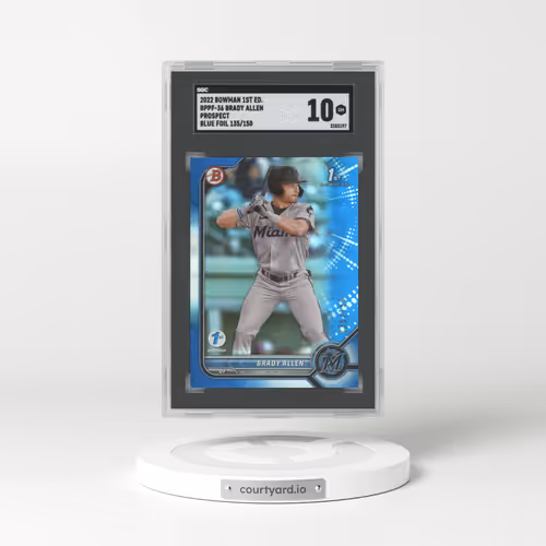 2022 Bowman 1st Edition #BPPF-36 Brady Allen - Prospect Blue Foil (SGC 10 GEM MINT)