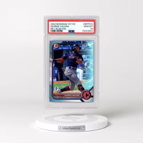 2022 Bowman 1st Edition #BPPF22 George Valera - Sky Blue Foil (PSA 10 GEM MINT)