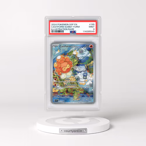 2024 Pokémon Ssp EN-Surging Sparks #195 Castform Sunny Form - Illustration Rare (PSA 9 MINT)