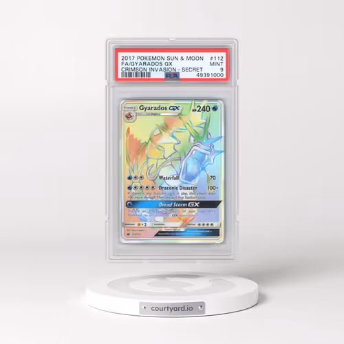 2017 Pokémon Sun & Moon Crimson Invasion #112 Gyarados GX - Holo Full Art Secret (PSA 9 MINT)