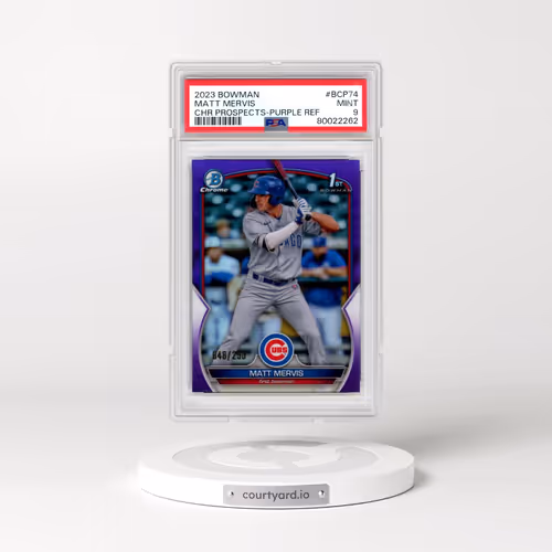 2023 Bowman Chrome Prospects #BCP74 Matt Mervis - Purple Refractor (PSA 9 MINT)