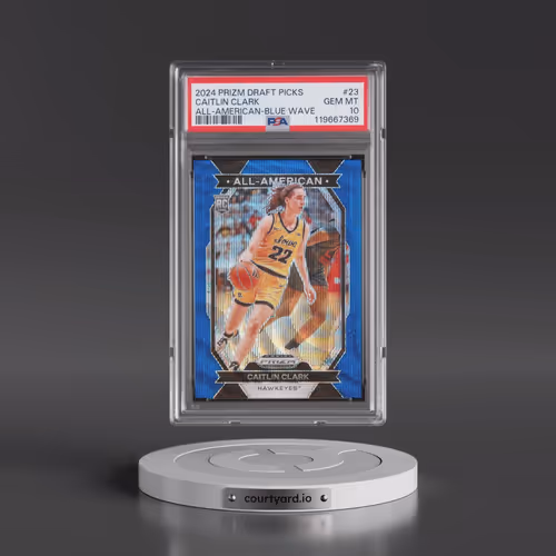 2024 Panini Prizm Draft Picks All-American #23 Caitlin Clark - Blue Wave (PSA 10 GEM MINT)