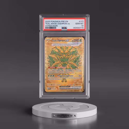 2025 Pokémon Pre EN-Prismatic Evolutions #177 Teal Mask Ogerpon EX - Holo Hyper Rare (PSA 10 GEM MIN