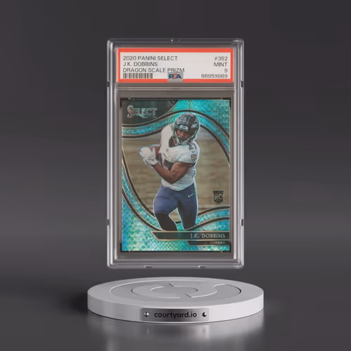 2020 Panini Select #352 J.K. Dobbins - Dragon Scale Prizm (PSA 9 MINT)