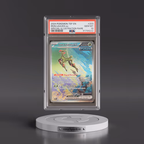 2024 Pokémon Tef EN-Temporal Forces #203 Iron Leaves EX - Holo Special Illustration Rare (PSA 10 GEM