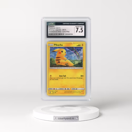 2017 Shining Legends #28/73 Pikachu - Cracked Ice Holo Let's Play (CGC 7.5 NM+)