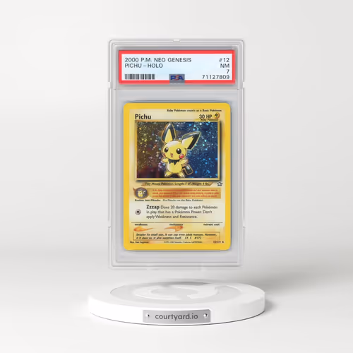 2000 Pokémon Neo Genesis #12 Pichu - Holo (PSA 7 NM)