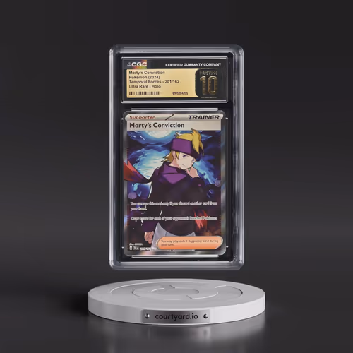 2024 Pokémon Tef EN-Temporal Forces #201 Morty's Conviction - Ultra Rare (CGC 10 PRISTINE)