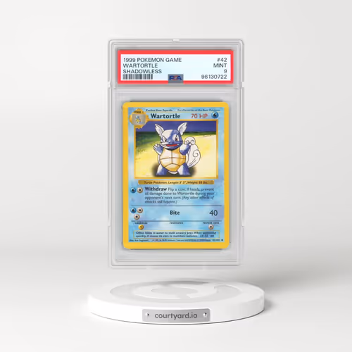 1999 Pokémon Game #42 Wartortle - Shadowless (PSA 9 MINT)