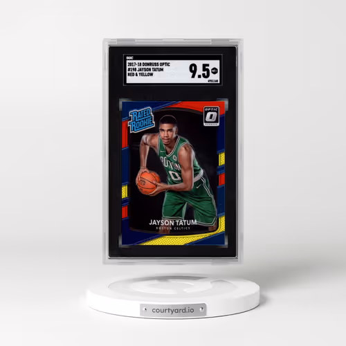 2017 Donruss Optic #198 Jayson Tatum - Red & Yellow (SGC 9.5 MINT+)