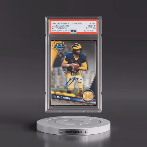 2023 Bowman University Chrome #124 JJ McCarthy - Autograph (PSA 9 MINT)