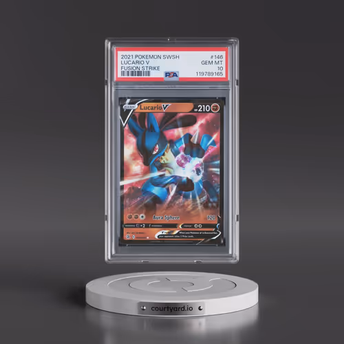 2021 Pokémon Sword & Shield Fusion Strike #146 Lucario V - Holo (PSA 10 GEM MINT)