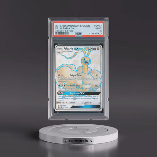 2019 Pokémon Sun & Moon Hidden Fates #SV77 Altaria GX - Holo Full Art (PSA 9 MINT)