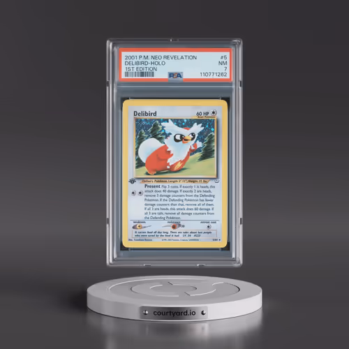 2001 Pokémon Neo Revelation #5 Delibird - 1st Edition Holo (PSA 7 NM)