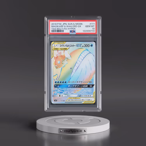 2018 Pokémon Sun & Moon Tag Bolt #111 Magikarp & Wailord GX-Hyper - Full Art (PSA 10 GEM MINT)