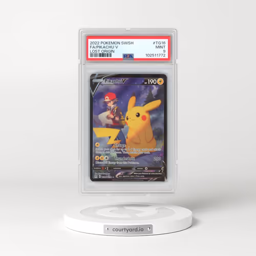 2022 Pokémon Sword & Shield Lost Origin #TG16 Pikachu V - Holo Full Art (PSA 9 MINT)