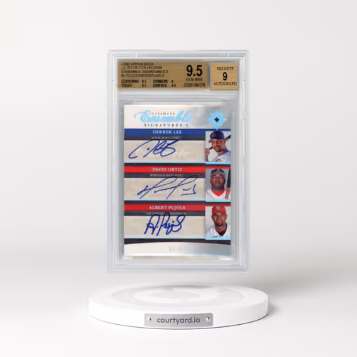2006 Ultimate Collection Ensemble Signatures Triple #LPO Derrek Lee/David Ortiz/Albert Pujols (BGS 9