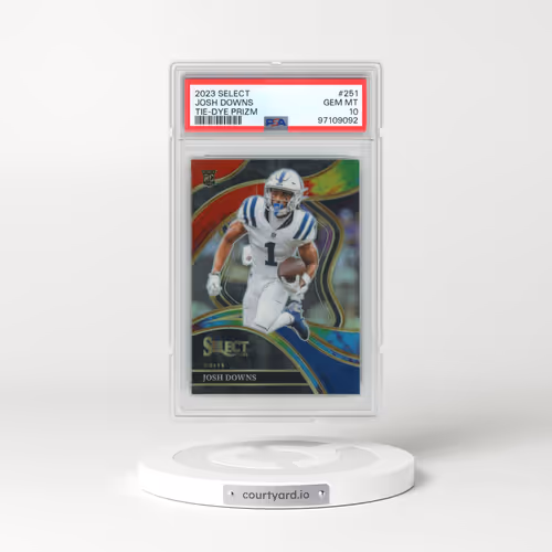 2023 Panini Select #251 Josh Downs - Tie-Dye Prizm (PSA 10 GEM MINT)